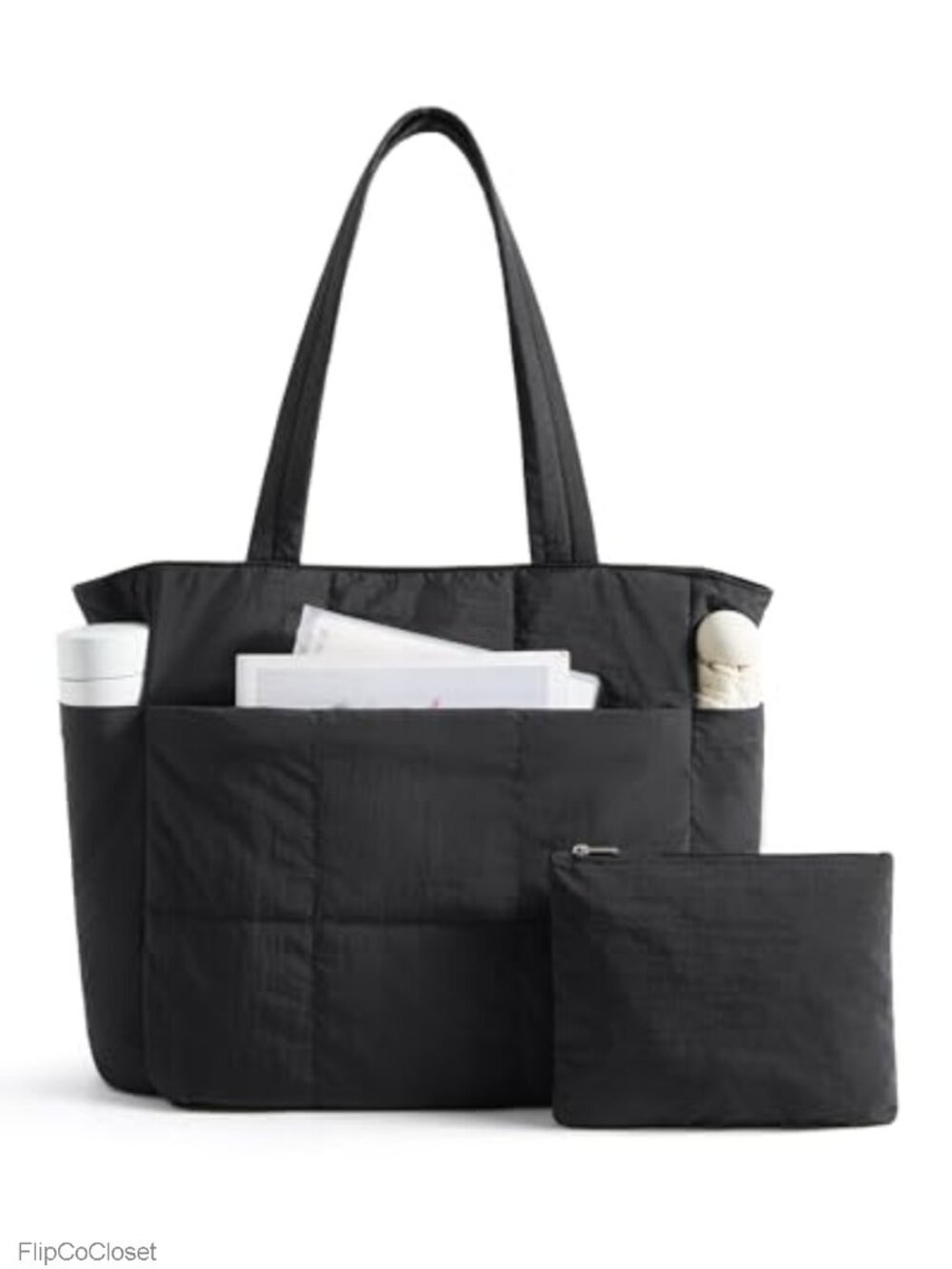 Quilted Tote Bag for Women Fits 15.6" Laptop Lightweight Work Handbag